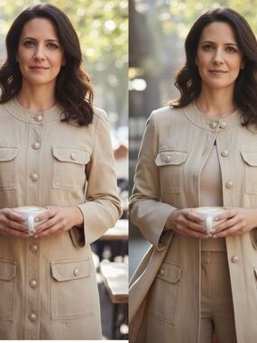 Anthropologie Current Air Sand Denim Dress with Gold Button Down Placket Size M